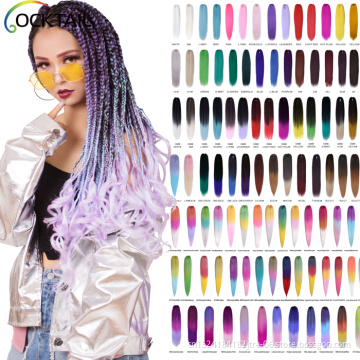 Japanese Kaneka two tone braiding hair dropshipping, hair extension for crochet braid trade, synthetic blue braiding hair
